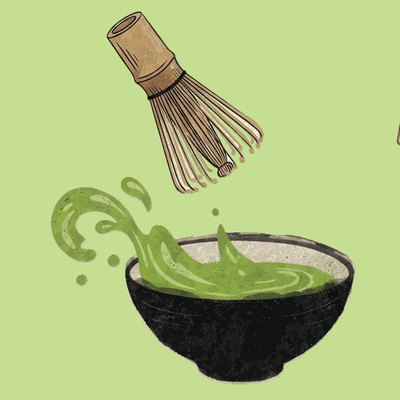Whisk over a bowl of matcha