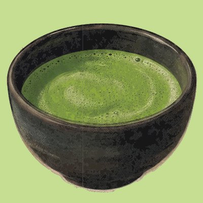 Bowl of whisked matcha